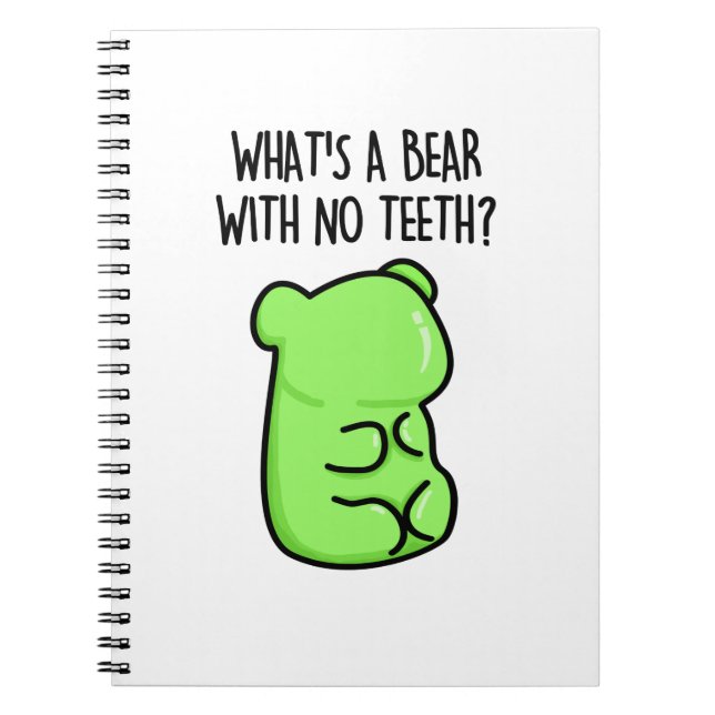 Carnet Quel est un ours sans dents ? Blague drôle sur un  (Devant)