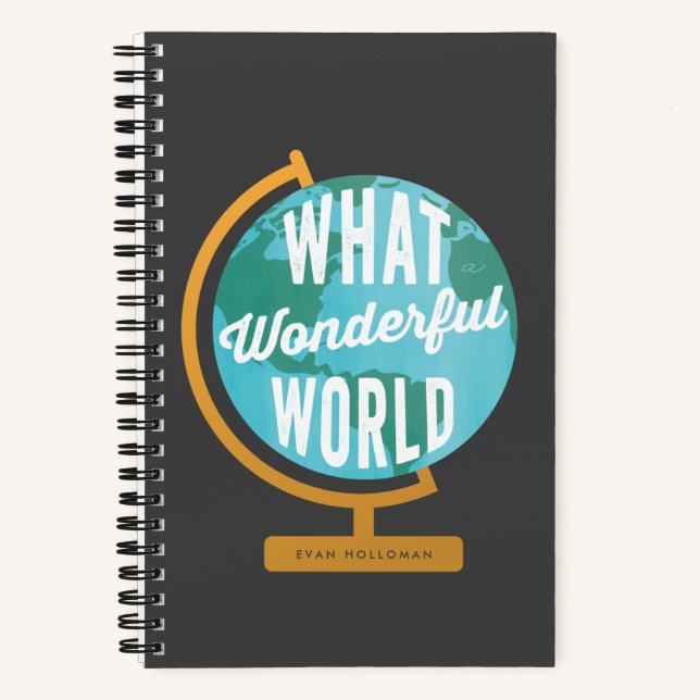 Carnet Quel monde merveilleux avec nom et contact (Recto)