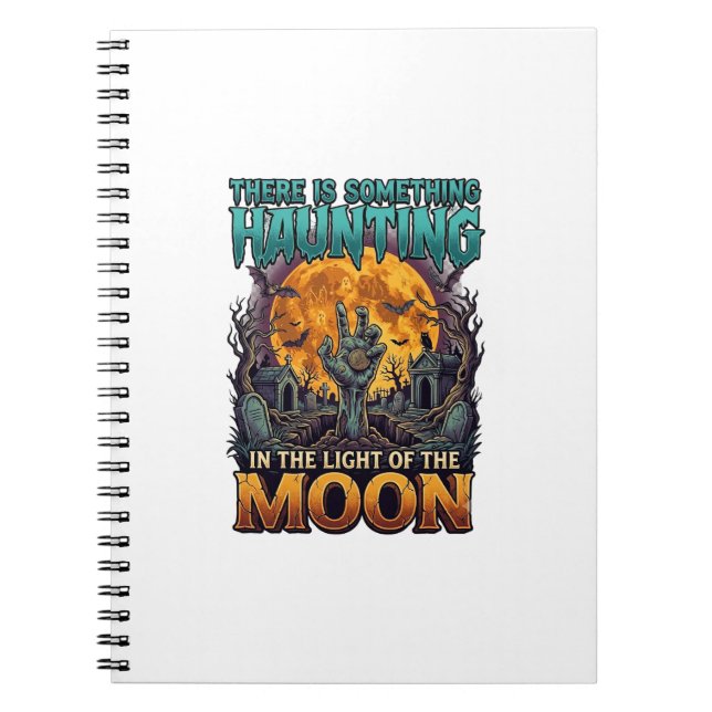 Carnet Quelque chose hantant lune Halloween Zombie Main G (Devant)