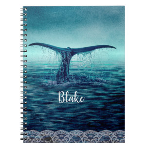 Carnet Queue de baleine au-dessus de coutume d'océan