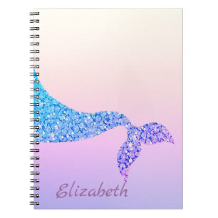 Carnet Queue de sirène mignonne,Ombre - Personnalisé