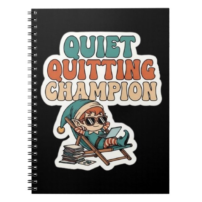 Carnet Quiet Quitting Elf Funny Office Humor Meeting (Devant)