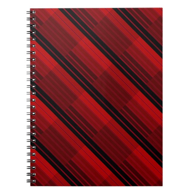 Carnet Quilit en mosaïque géométrique rouge et noire (Devant)