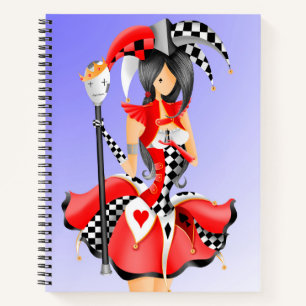 Carnet Quirky Jester et Marionnette King bleu rouge