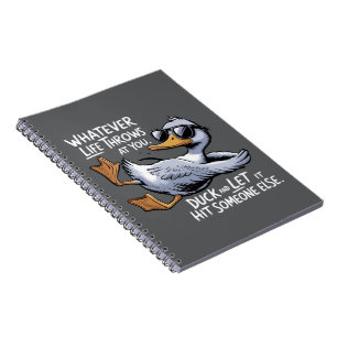 Carnet Quoi que la vie vous réserve Canard drôle et sarca