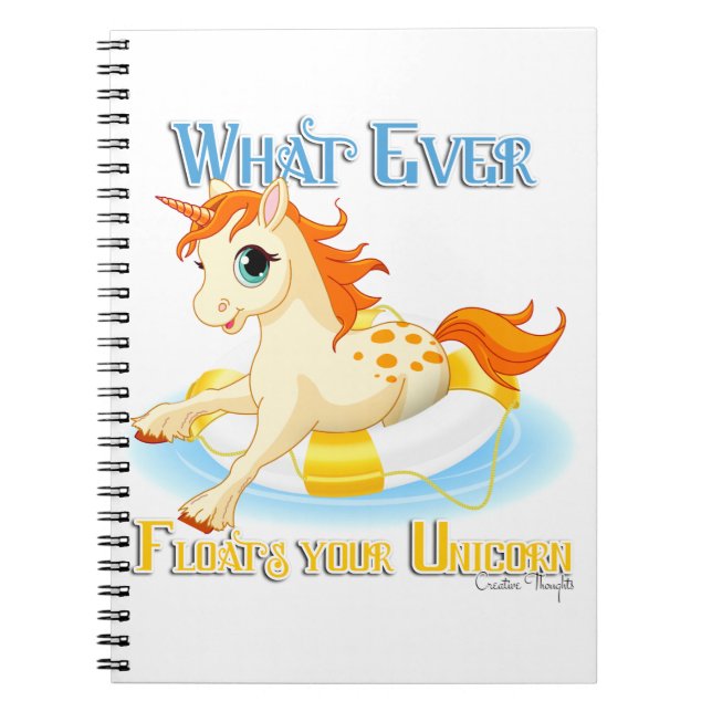 Carnet Quoi qu'il flotte votre licorne (Devant)