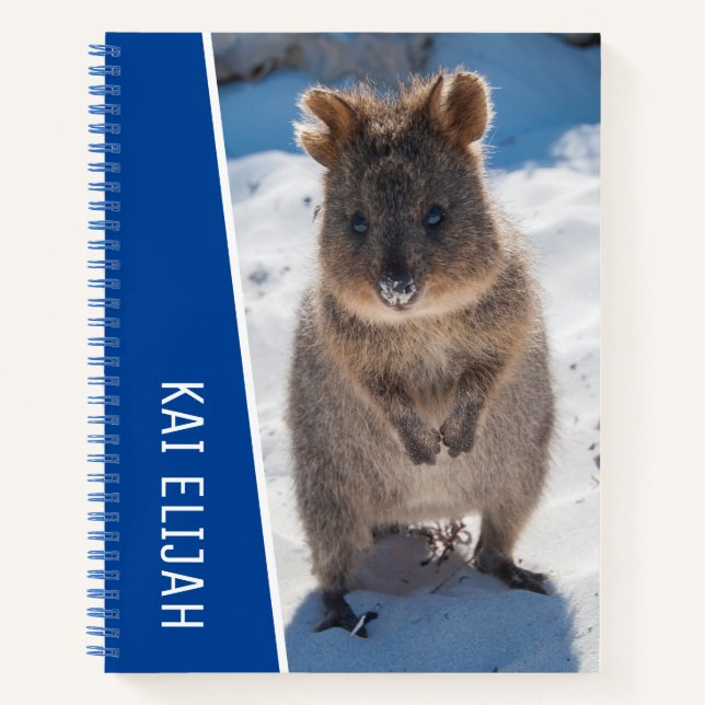 Carnet Quokka Australie Personnalisé Bleu Enfants (Devant)