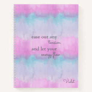 Carnet Quote d'énergie positive Aquarelle rose personnal