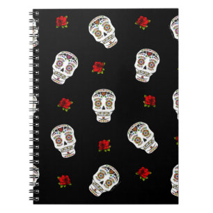Carnet RAB Rockabilly Sugar Skulls Roses On Black