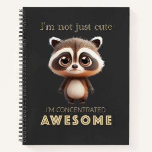 Carnet Raccoon concentré Awesome mignon adorable drôle