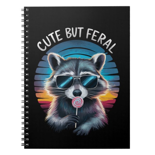 Carnet Raccoon mignon mais feral Funny (Devant)