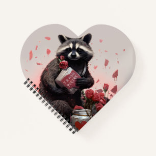 Carnet Raccoon ordures poésie Valentines jour