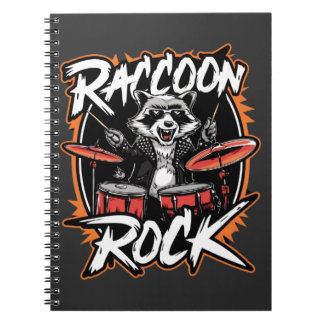 Carnet Raccoon Rock T-shirt - Funny Raccoon Cowboy Design