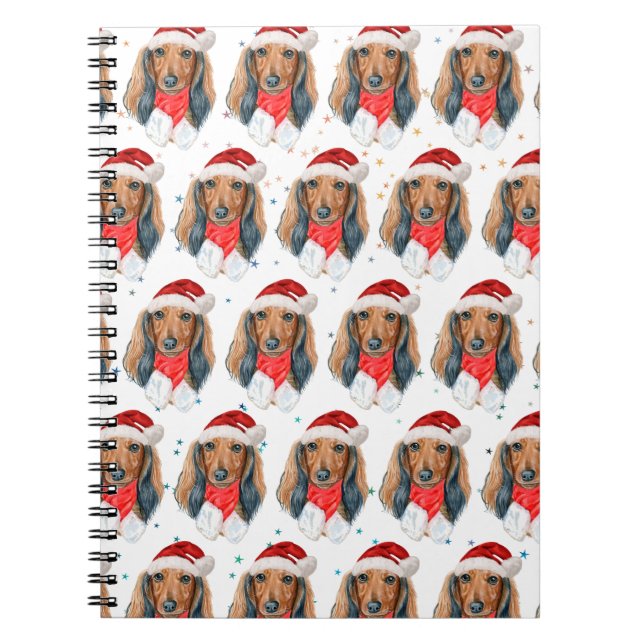 Carnet Race de chien Dachshund Noël (Devant)