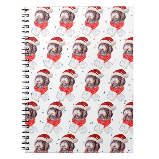 Carnet Race de chien Newfypoo Étoiles de Noël (Devant)