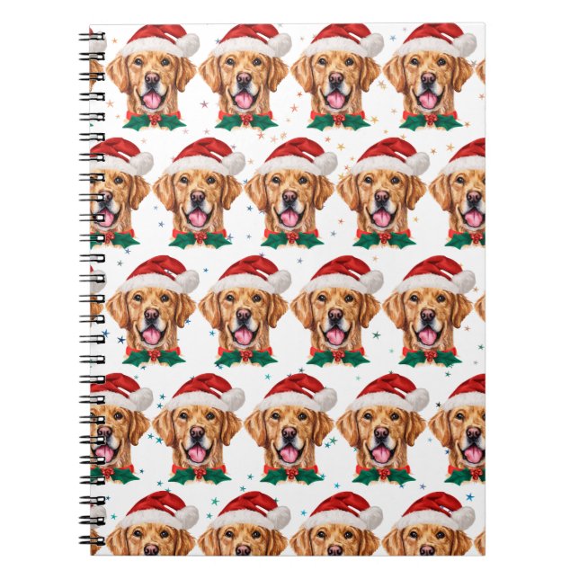 Carnet Race de chien Retriever doré Noël (Devant)