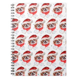 Carnet Races de chiens Japonais Chin Étoiles de Noël