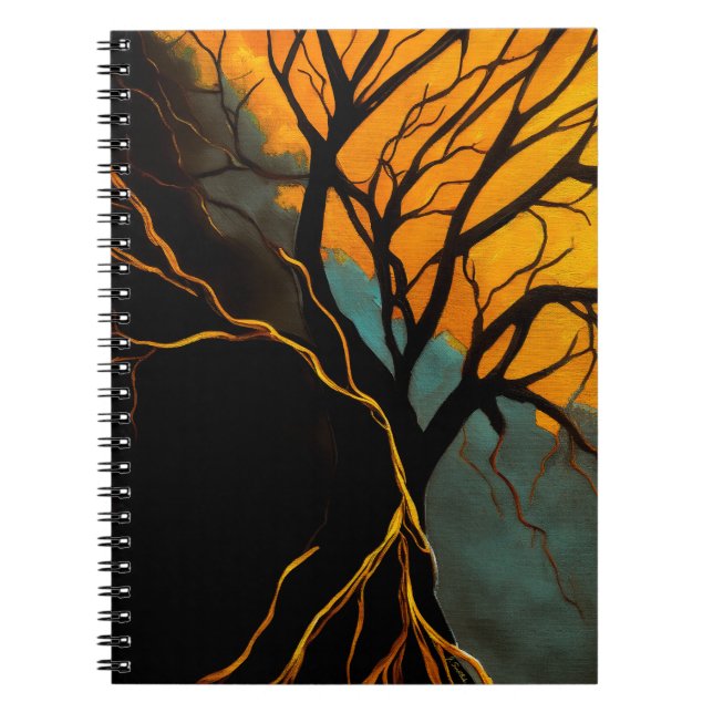 Carnet Racines dorées et Arbre du crépuscule (Devant)