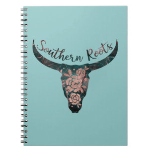 Carnet Racines du Sud Longhorn Country Rose rose et vert