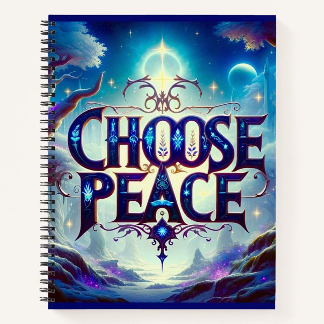Carnet Radiant Choose Peace Typographie (Devant)