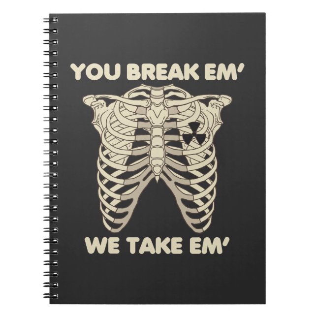 Carnet Radiologie amusante Xray Skeleton Technologue Rad (Devant)
