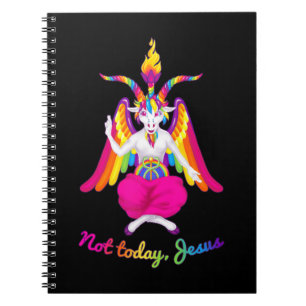 Carnet Rainbow Baphomet Pas aujourd'hui Jésus Kawaii Hail