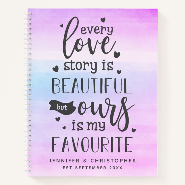 Carnet Rainbow Favorite Love Story Couple's Scrapbook Not (Devant)