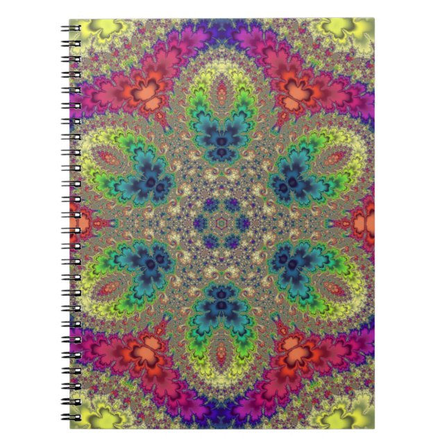 Carnet Rainbow Fractal Mandala (Devant)