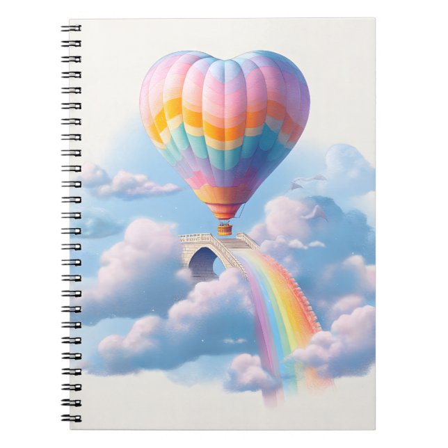 Carnet Rainbow Heart Balloon Sky Bridge (Devant)
