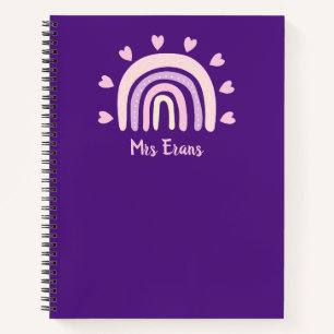Carnet Rainbow Heart Carnet, cadeau de l'enseignant perso