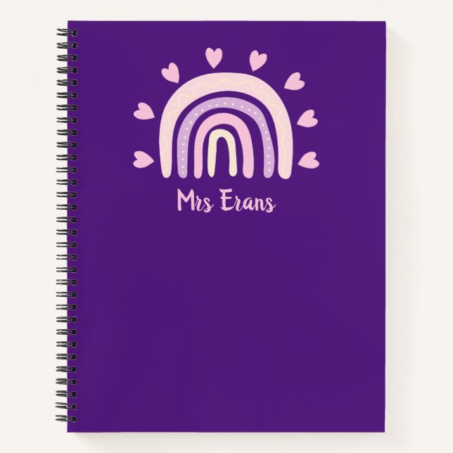 Carnet Rainbow Heart Carnet, cadeau de l'enseignant perso (Devant)