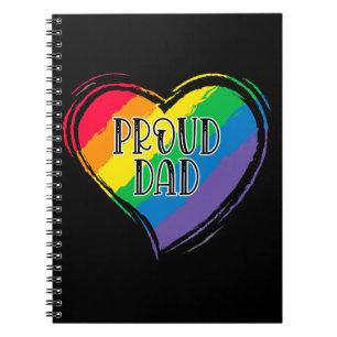 Carnet Rainbow Heart Flag Fier papa LGBT Gay pride Mois