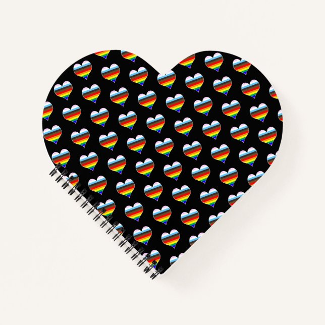 Carnet Rainbow Heart Motif (Devant)