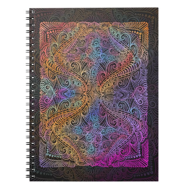 Carnet Rainbow Kaleidoscope Mandala (Devant)