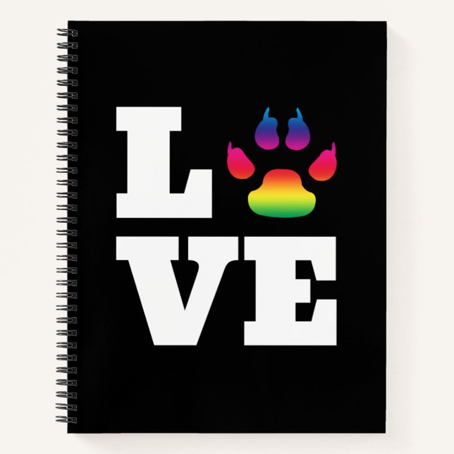 Carnet Rainbow paw (Devant)