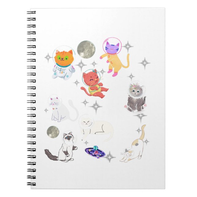 Carnet Rainbow Space Cats Galaxy Dreams Cute Kawaii  (Devant)
