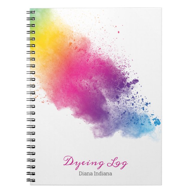 Carnet Rainbow Splash Dyeing Log (Devant)