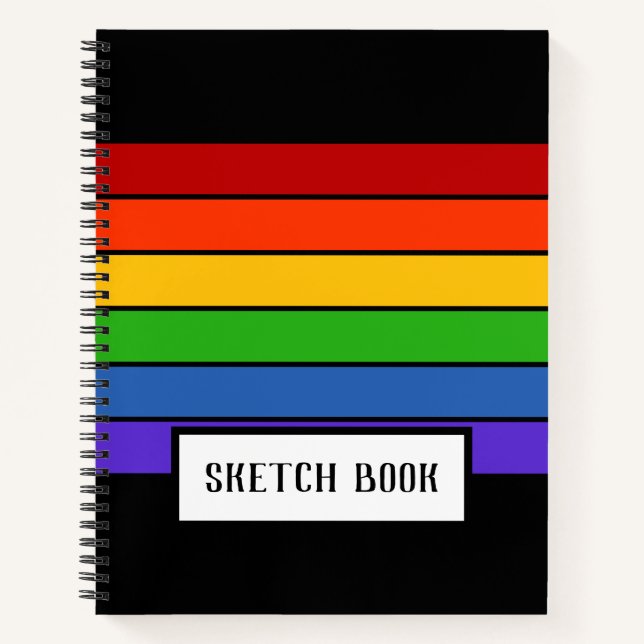 Carnet Rainbow Stripe Sketch Sketchbook Noir (Devant)