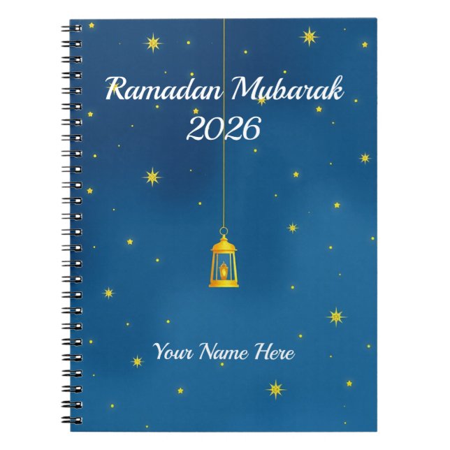 Carnet Ramadan Céleste Or Marine (Devant)