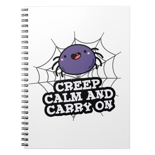 Carnet Ramper Calme Et Continue Drôle De Pun De Araignée  (Devant)