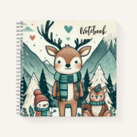 Randonneurs d'hiver – Famille de cerfs douillets d