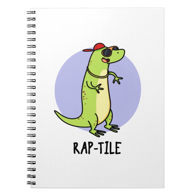 Carnet Rap-tile drôle de jeu de mots sur les reptiles et  (Devant)