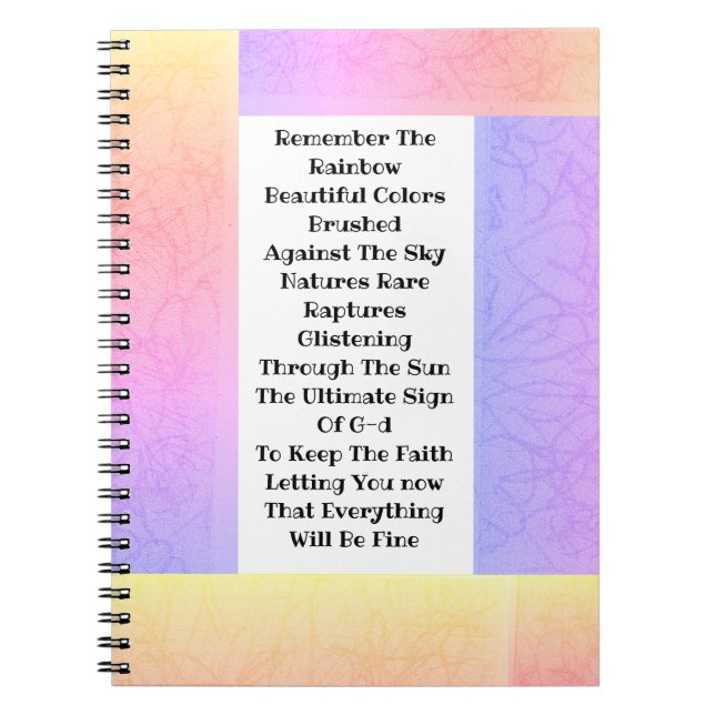 Carnet Rappelez-Vous L'Arc En Ciel (Devant)