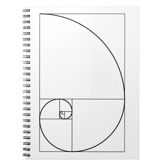 Carnet Rapport d'or en spirale de Fibonacci (Devant)