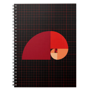 Carnet Rapport d'or, spirale de Fibonacci
