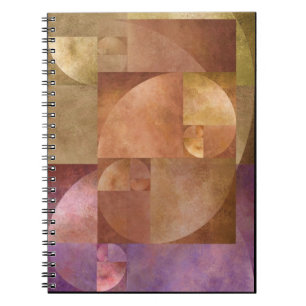 Carnet Rapport d'or, spirale de Fibonacci
