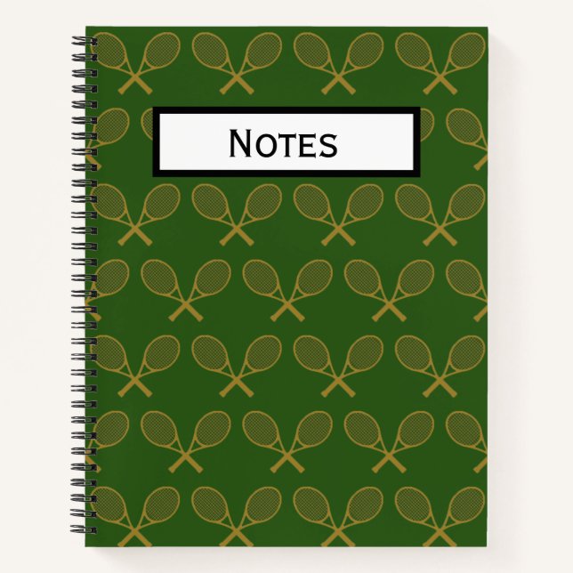 Carnet Raquette de tennis d'or (Devant)