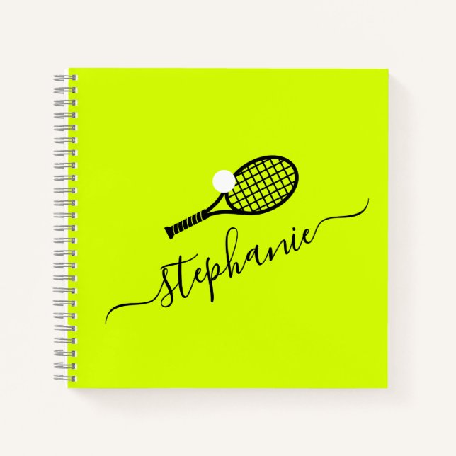 Carnet Raquette de tennis et nom de balle Monogramme Pers (Devant)