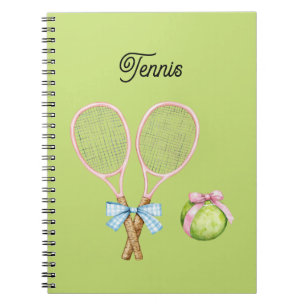 Carnet Raquettes de Tennis à Cordeaux Rose Bleu Sports