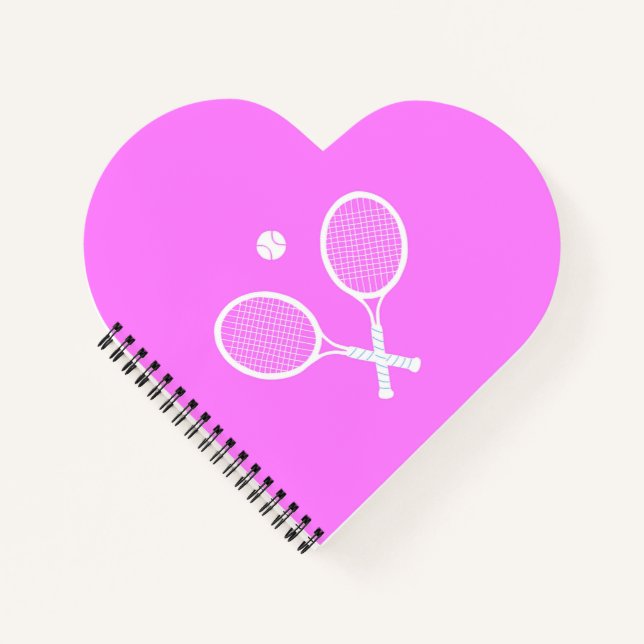 Carnet Raquettes de tennis Coeur rose (Devant)